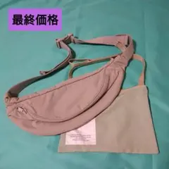GU ソフトナイロン ウエストバッグ ベージュ系 サコッシュ/グリーン