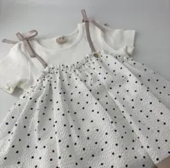 女の子　トップス　Tシャツ　チュニック　重ね着風　petit main 100