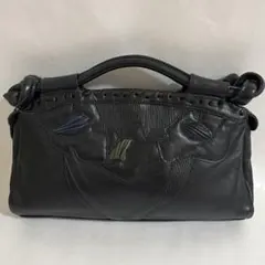 極美品　IBZA イビサ　オールレザー　ハンドバッグ　黒