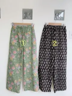 sara Zaku.Block ブロックプリント テーパードズボン sara Zaku.Block ブロックプリント テーパードズボン sara Zaku