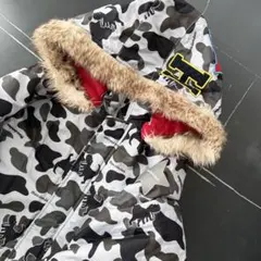 子供服 moujonjon 110 恐竜柄スノーコンビ・スキーウェア