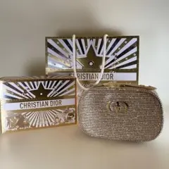 【未使用】ディオール 2025 ホリデー　限定ポーチ　ゴールド