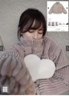 ら*ら様 GRL コーデュロイダウンジャケット[dk1332] ピンク