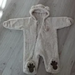 【お値下げ】ベビーグース　baby goose くまさんカバーオール　あったか