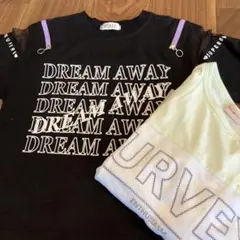 girls Tシャツ 黒　ライトグリーン2枚　150