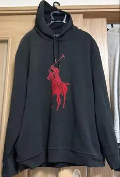 ラルフローレン 現行QRタグビッグポニーパーカー ブラック大きいサイズXXL