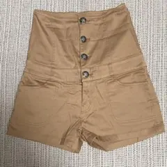 X-girl エックスガール ハイウエスト ベージュ ショートパンツ サイズ02