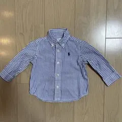 ラルフローレン キッズ ストライプ 長袖シャツ ブルー 9M