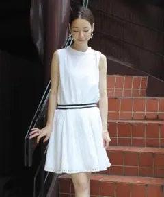 Ray BEAMS / レース ライン リブベルト ワンピース　Sのサムネイル