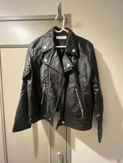 ブラック レザー ライダースジャケット