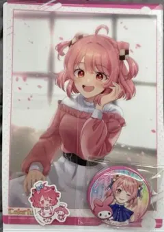 カラフルピーチ　のあさん　缶バッジ　クリアポスターセット