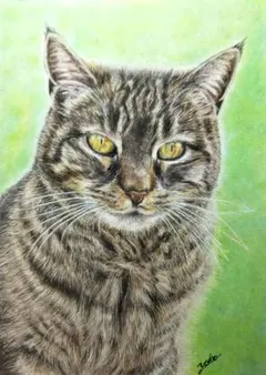 猫のジル」4号サイズ 油絵 よこたさよ作品 送料無料 「猫の絵