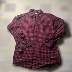 UNIQLO 赤と黒のチェック柄 Sサイズ 長袖シャツ