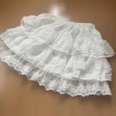 SHEIN ホワイトフリルレースミニスカート XSのサムネイル