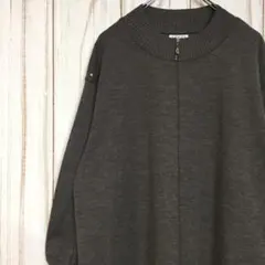 【昭和レトロ ニット】日本製 ウール100% 茶 M セーター 古着