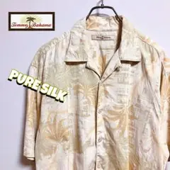 Tommy Bahama シルク製 アロハシャツ 総柄 トミーバハマ XL