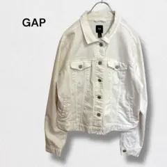 ギャップ ホワイト デニムジャケット Gジャン コットン 春アウター ゆったり