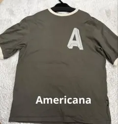 Americana Tシャツ ロゴ 半袖 ブラウン　着用頻度少なめのサムネイル