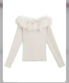 三上悠亜　ファーオフショルダーニットトップス[an1271]‼️最終値下げ‼️