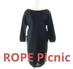 ロペピクニック ROPE Picnic ワンピース リボン ネイビー　紺　七分袖