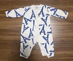 プチバトー エッフェル塔プリントロンパース 12M