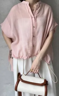 DouDouドゥドゥ美品リネンスピンドルシャツ ピンクフリー - メルカリ