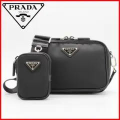 PRADA プラダ ブリック ナイロン サフィアーノレザー ショルダー バッグ