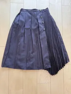 axes femme アシンメトリー プリーツスカート ダークブラウン Mサイズのサムネイル
