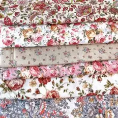 花柄生地　小花柄　大きめサイズ　ハギレ　まとめ売り　６枚セット　 ハンドメイド