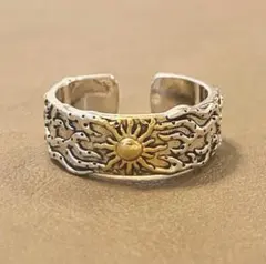 太陽 波模様 シルバー リング メキシカン ヴィンテージ 【R-101】