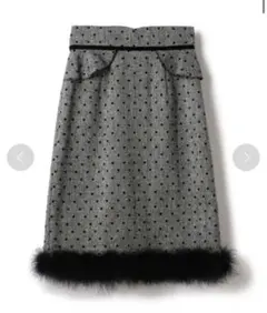 ドット タイト スカート ファー付き グランジ y2k 量産型 地雷系