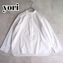 最終価格】yori スカラップカラーカットソー ブラウス ホワイト