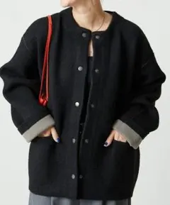 裏配色スナップニットカーディガン