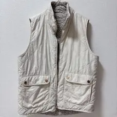 1点もの★ キルティング ボアベスト リバーシブル オフホワイト　【フリー】