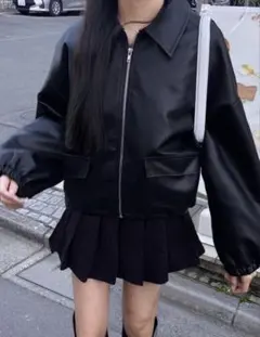 GRL ステンカラーレザーブルゾン on235