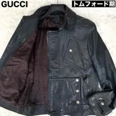 ✨極美品✨ グッチ ユーズド加工 レザージャケット ライダース トムフォード期 トムフォード期】GUCCI グッチ レザー ライダースジャケット 50