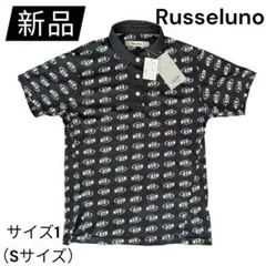新品タグ付 ラッセルノ RSN総柄 半袖ポロシャツ ゴルフウェア 黒 サイズ1のサムネイル