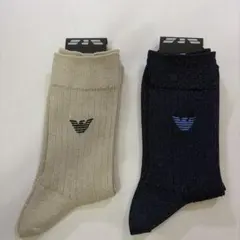 EMPORIO ARMANI ソックス 2足セット ラメ リブ編み