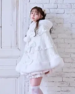 LIZLISA リズリサ ダブルリボンニットファー ポンチョ - メルカリ