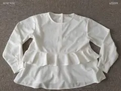 ホワイトフリル長袖シャツ Mサイズ