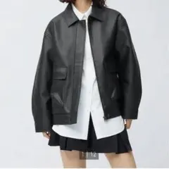 GUフェイクレザーオーバーサイズジャケット
