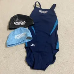 MIZUNO セントラルスポーツ 水着 キャップセット　黒　水色