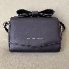 WILLSELECTION リボン付き ショルダーバッグ ブラック