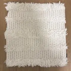 【美品】フランフラン クッションカバー フリンジ ナチュラル