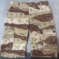 90sUSA製Stussy 抹茶カラーチョコチップカモ迷彩カーゴショーツ 希少