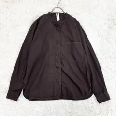 MHL. GARMENT DYE BASIC POPLIN バンドカラーシャツ