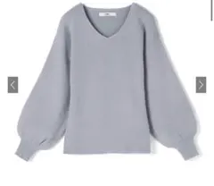 即購入OK★ グレー Vネック バルーンスリーブ ニット F