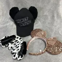 ディズニー　ミッキー 帽子　ミニー カチューシャ　ダルメシアン ヘアバンド