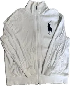 90s Polo by Ralph Lauren ジップ ビックポニー刺繍 白