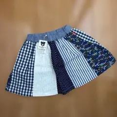★ダブルB★パッチワークのオシャレなスカート★S（100-110）★ミキハウス★
